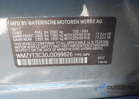 2018 Mini Countryman Cooper S from USA, damaged, VIN WMZYT3C30J3D99626